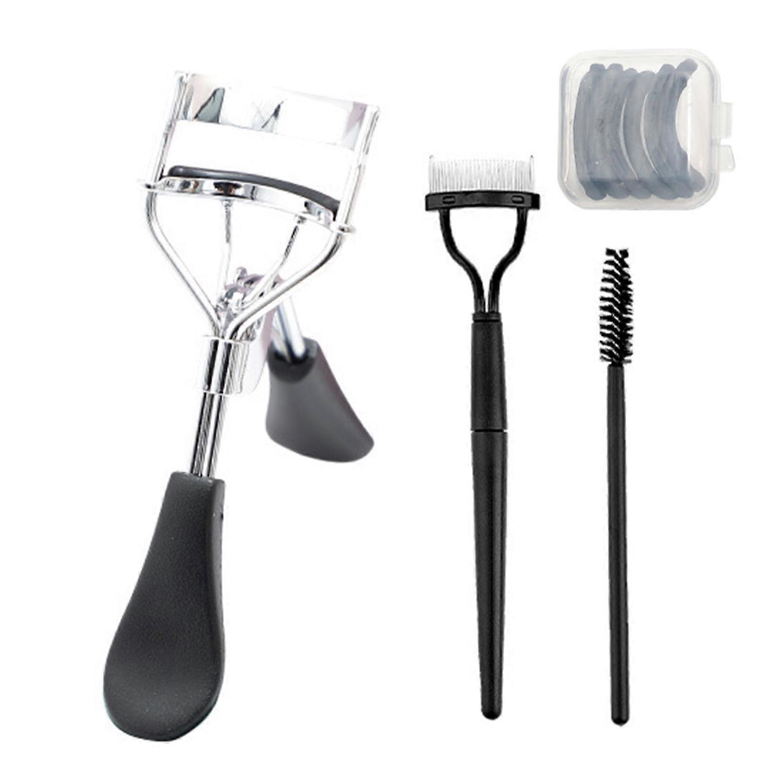 4Pcs Eyelash Curlers Kit Eyelash Comb Lash Separator Tool Brow Brush Lash Spoolie Silicone Refill Pads Eye Makeup Tools
