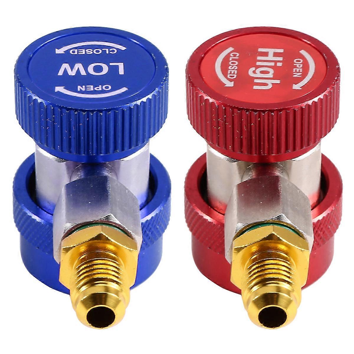 R134A Car Air Conditioner Fluoride Converter Quick Coupler Connector Adapter Adjustable Auto Repair Tools Blue&Red
