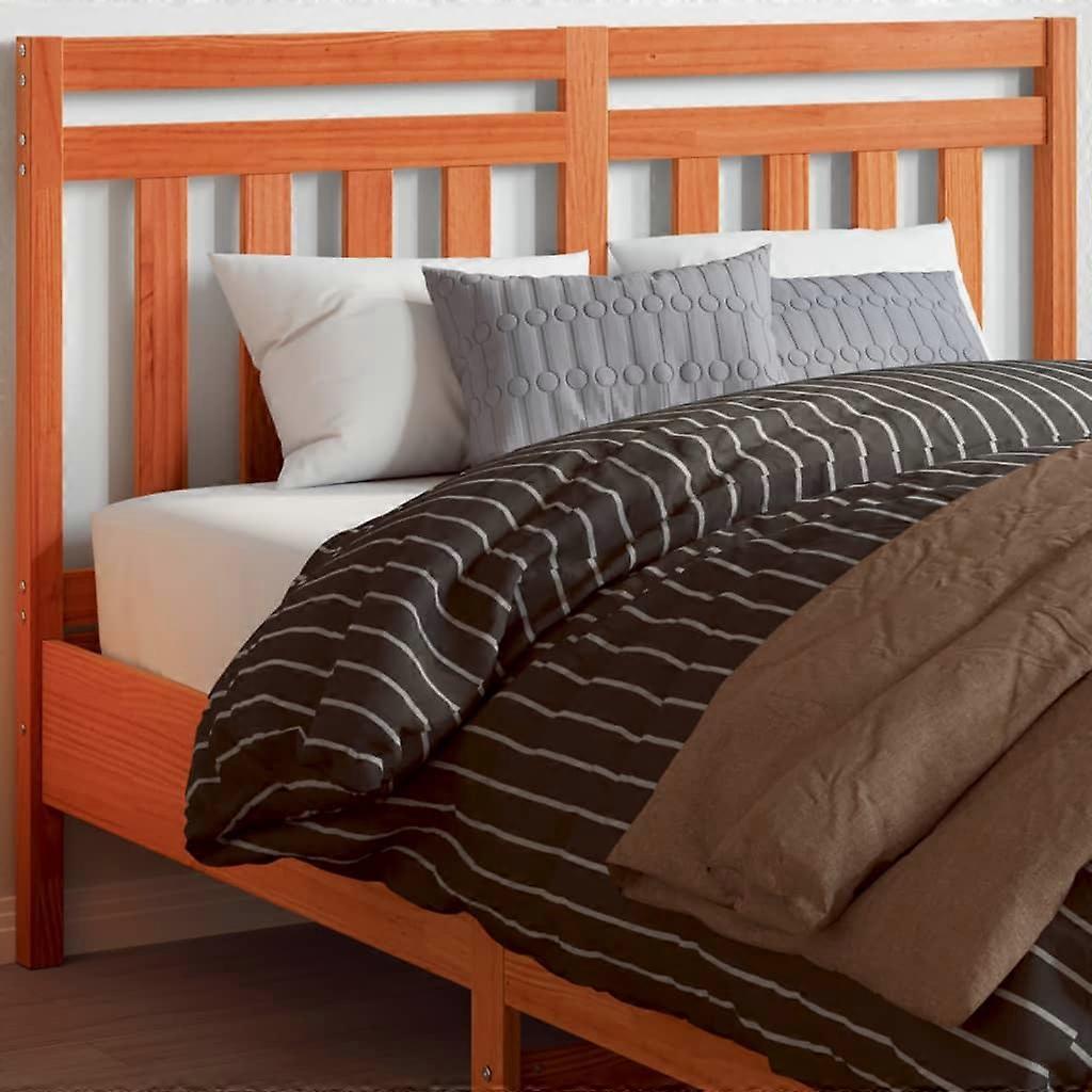 Headboard Wax Brown 135 cm Solid Pine Wood