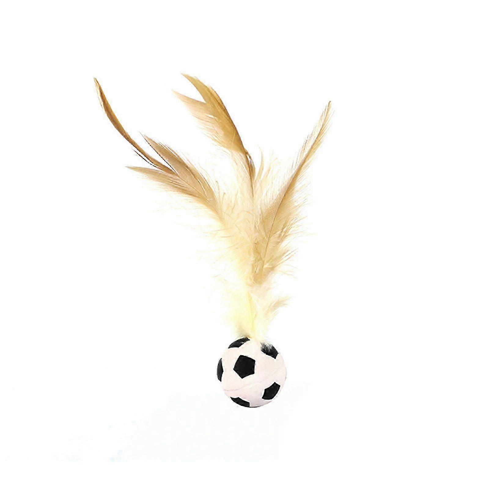 Cat Toy Set Sport Patterns Bouncing Balls With Feathers