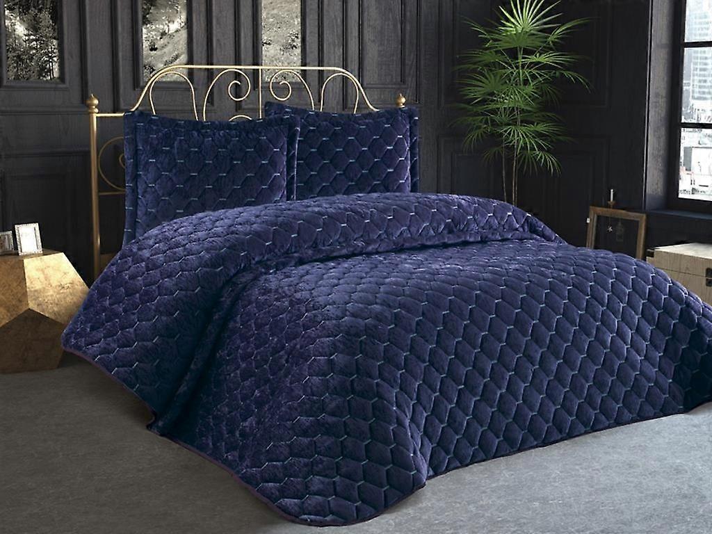 Double bedspread set Lima - Dark blue