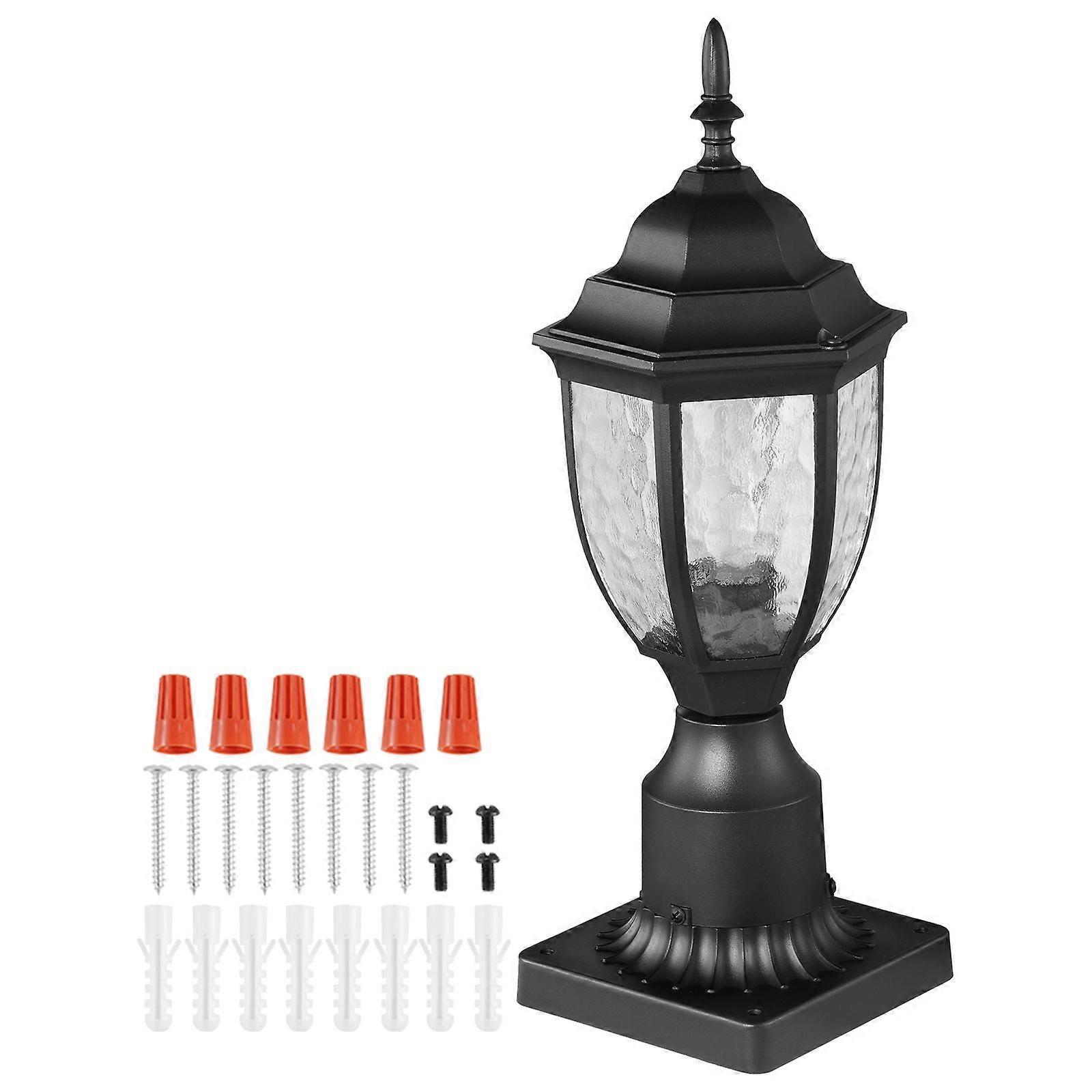2 Pack Dusk to Dawn Outdoor Post Light, 390 mm, Αδιάβροχο Φωτιστικό Post Lamp με 3.5 in Pier Mount Base Glass Shade