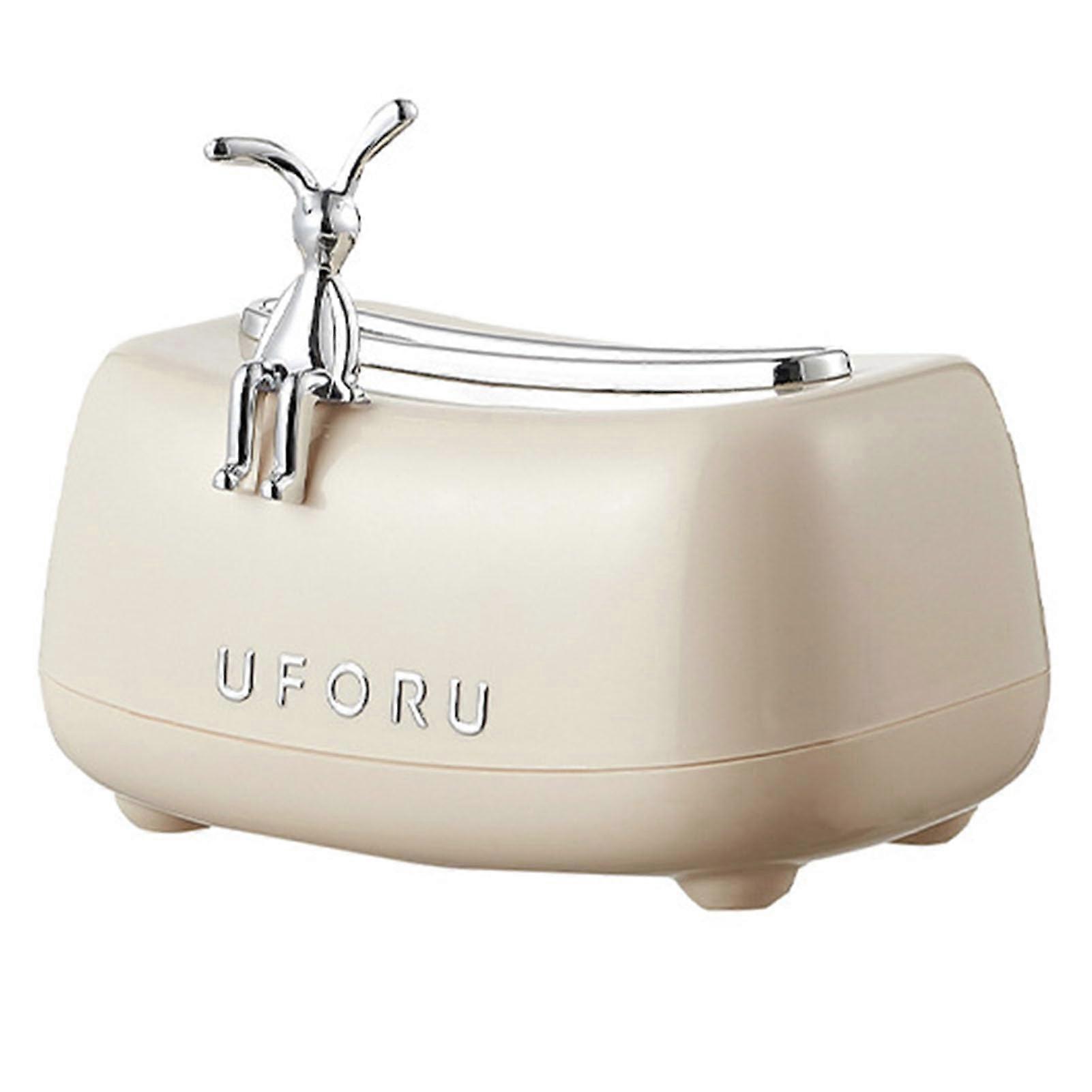 Wipes Box Cover Rectangular White Plastic Holder for Bathroom Kitchen Bedroom Office Desk Rabbit Design