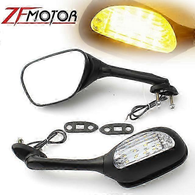 Qx Motorcycle Rearview Rear View Side Mirrors With Led Turn Signal Light For Suzuki Gsxr 600 750 1000 2006-2010 K6 K7 K8 Sv650 650s