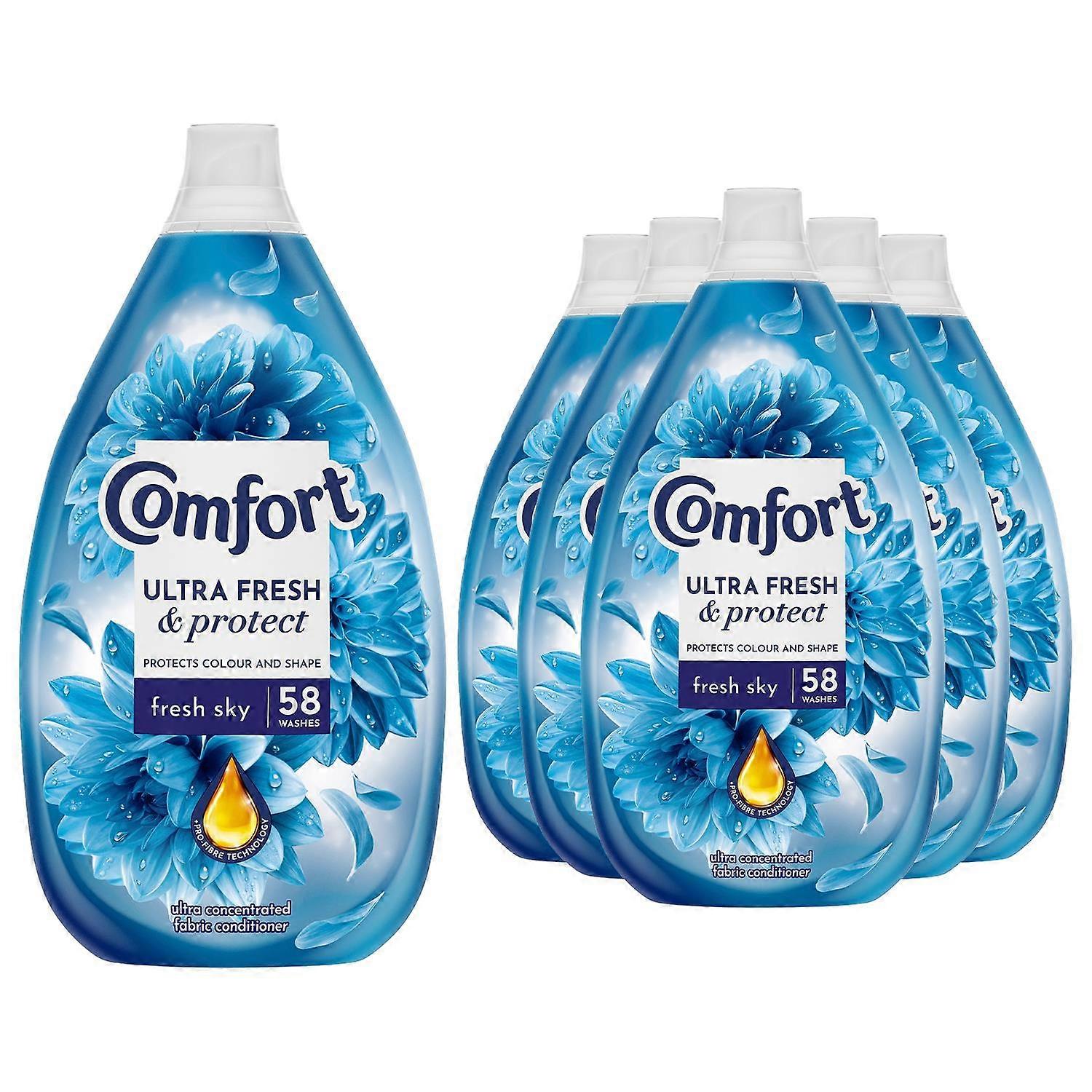Comfort Ultra Fresh & Protect Fabric Conditioner Fresh Sky, 58W 870ml, 6 Pack