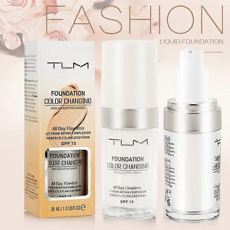 tlm flawless color changing warm skin tone foundation makeup base bare face moisturizer liquid coverage