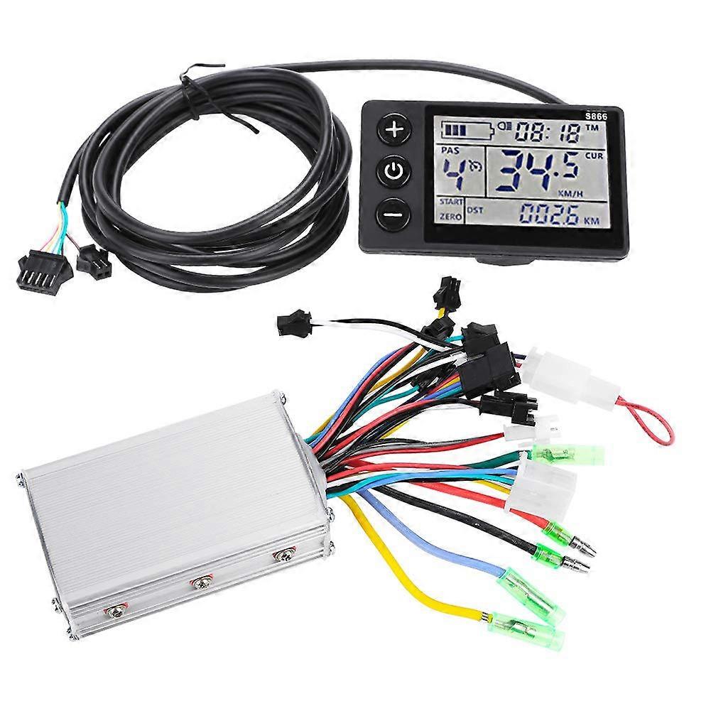 Brushless Controller Kit, Motor Brushless Controller LCD Display for Scooters & E-Bikes, 22.5mm/0.9in Handlebars(36V/48V 250W/350W)