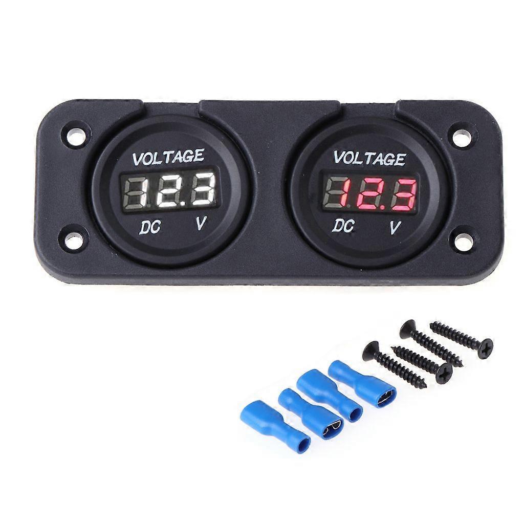 DC 12V-24V Car Boat Motorcycle Dual LED Digital Display Voltmeter Voltage Meter