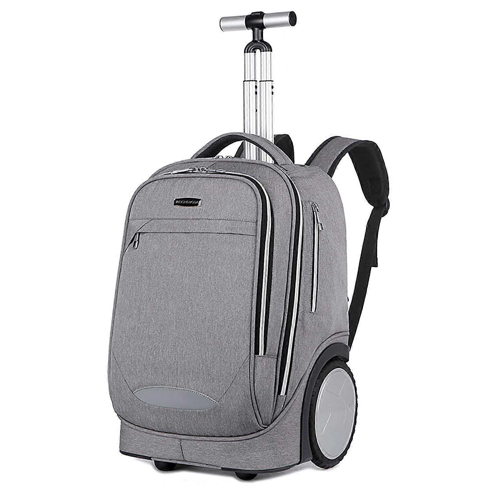 Backpack with Wheel,Rolling Backpack with Double Reinforce Telescoping Handle and Laptop Compartment