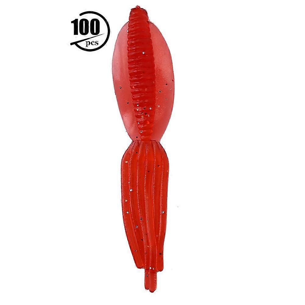 100pcs 6.5cm υπαίθριο εξάρτημα εργαλείων εργαλείων δολωμάτων αλιείας προσομοίωσης πλαστικό μαλακό δολώματα (κόκκινο)