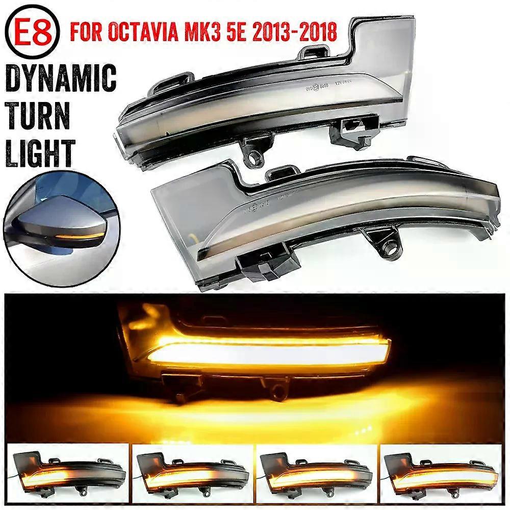 compatible for Skoda Octavia Mk3 A7 5E 2013 2014 2015 2016 2017 2018 2019 Rearview Mirror Blinker Indicator LED Dynamic Turn Signal Light