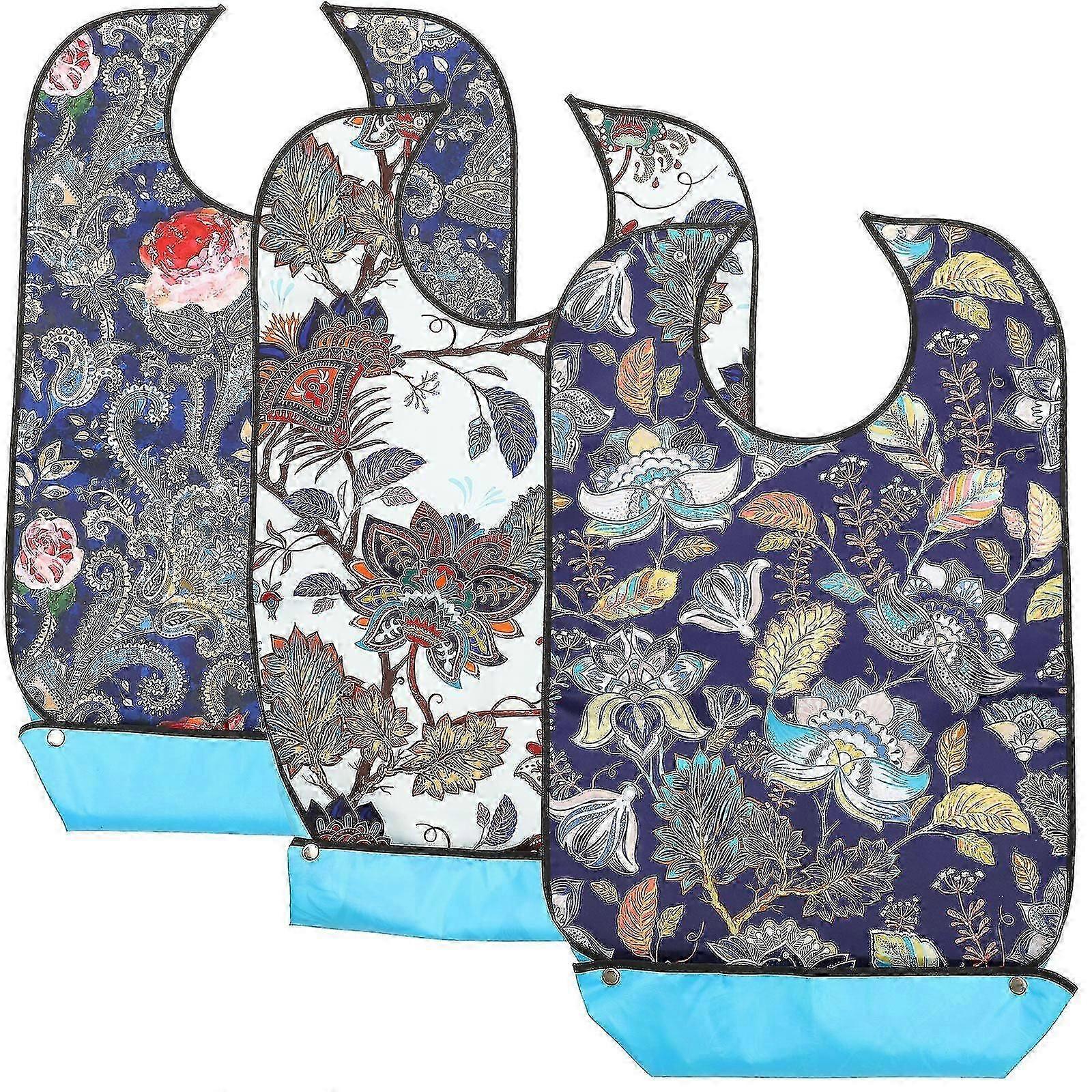 3 adet Yetişkin Önlük Dekoratif Yetişkin Önlük Yaşlı Yeme Önlük Yaşlılar Önlük Ayarlanabilir Askı Önlük