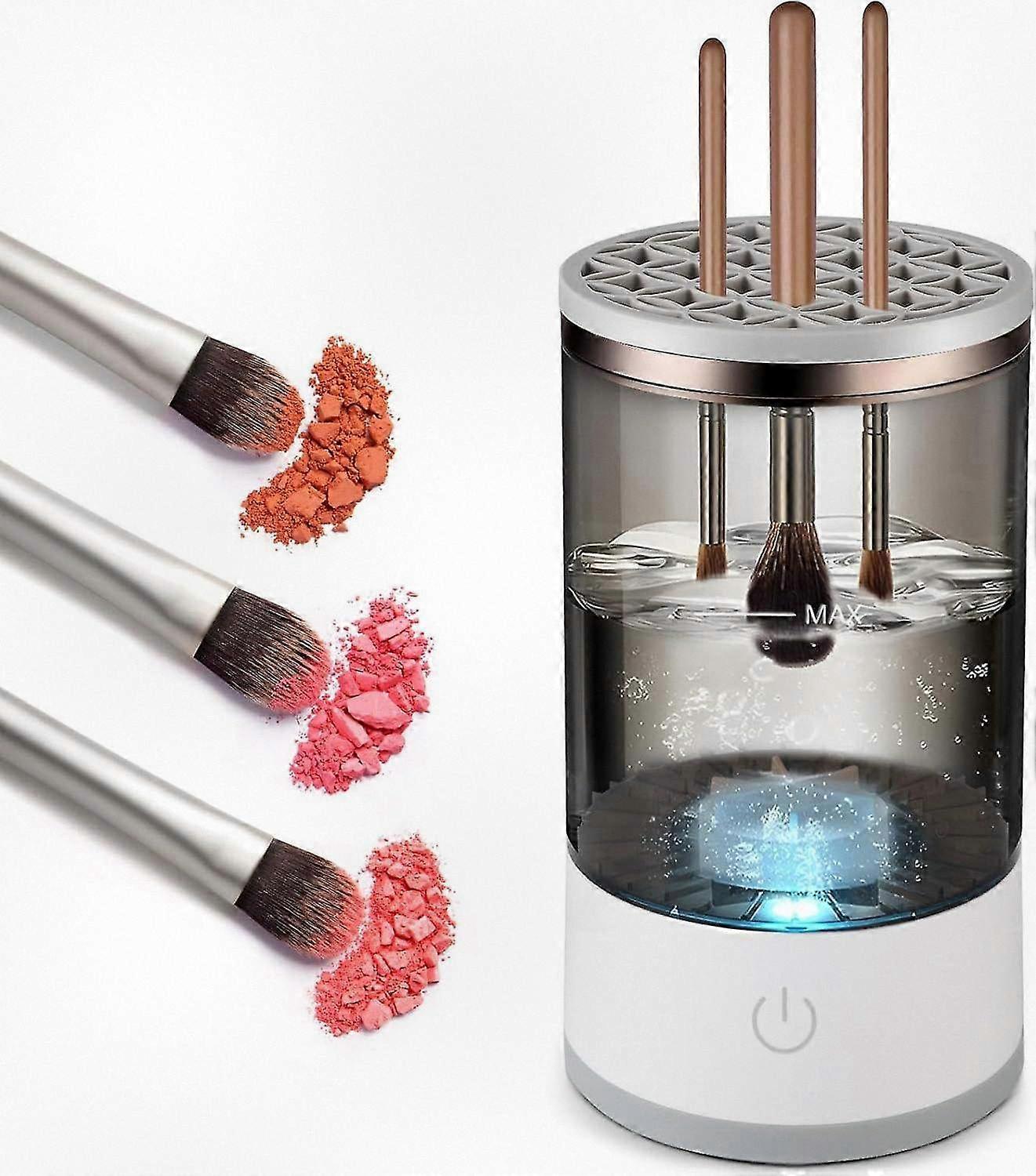 Rechargeable Electric Makeup Brush Cleaner with Quick Dry Functionality, USB-Powered Rotating Tool for Effortless Cleaning