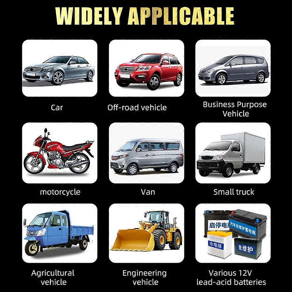 E-FAST Bilbatteriladdare 12V/6A Helautomatiska Batteriladdare Underhåll 3-stegs Bärbart Trick