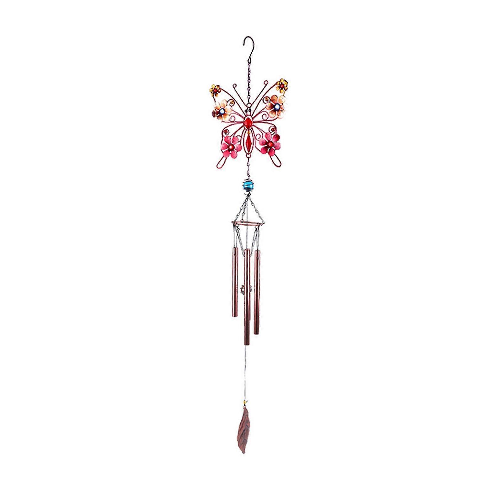 Creative Metal Acrylic Painted Three-dimensional Butterfly Iron Crafts Wind Chim