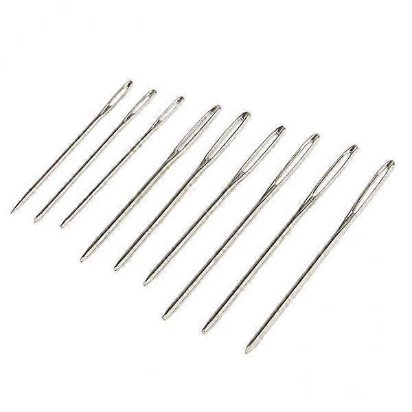 3x9pcs Large-eye Blunt Stitching Needles Hand Sewing Knitting Needles Silver