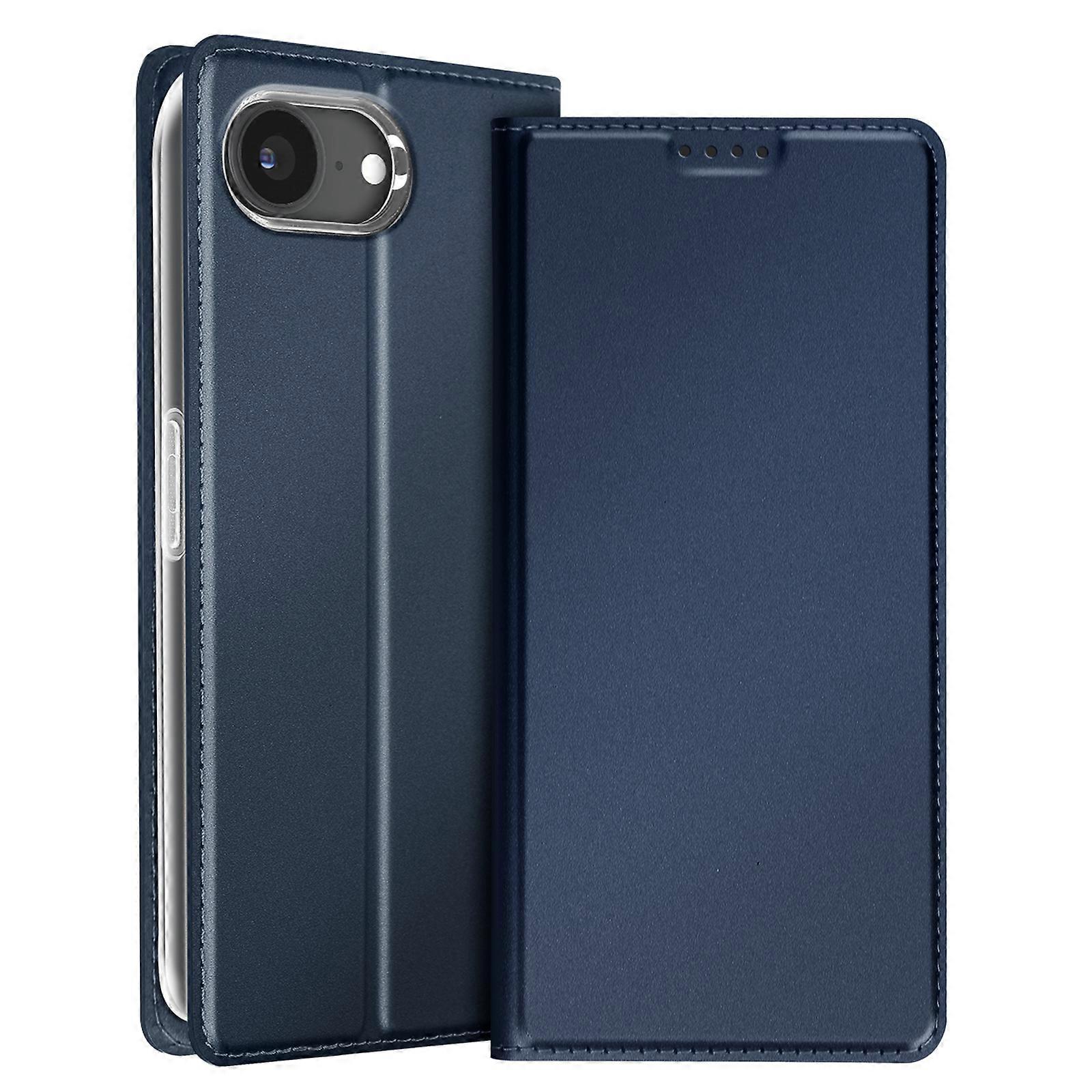 Case for iPhone 16e Satin Effect Video Card Holder, Dark Blue