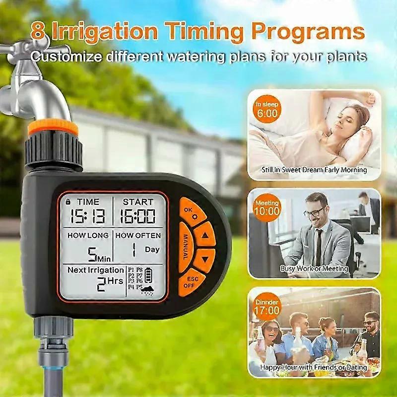 Smart Garden Timer Irrigation Set IPX5 Waterproof LCD Automatic Watering Controller Set With Rain Sensor for Farms