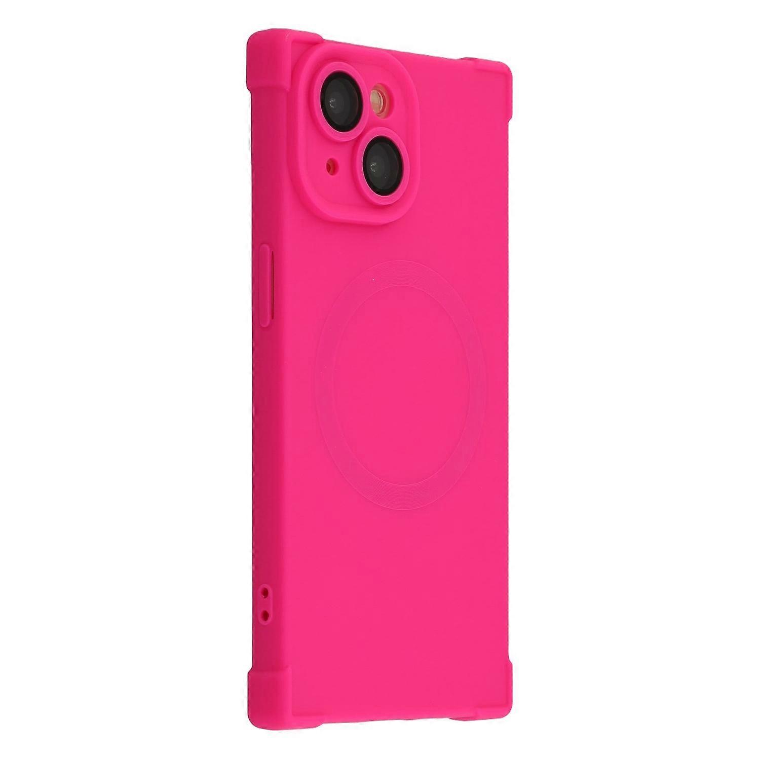 For iPhone 14 Case Compatible with MagSafe Straight Edge TPU Phone Cover with Camera Lens Protector