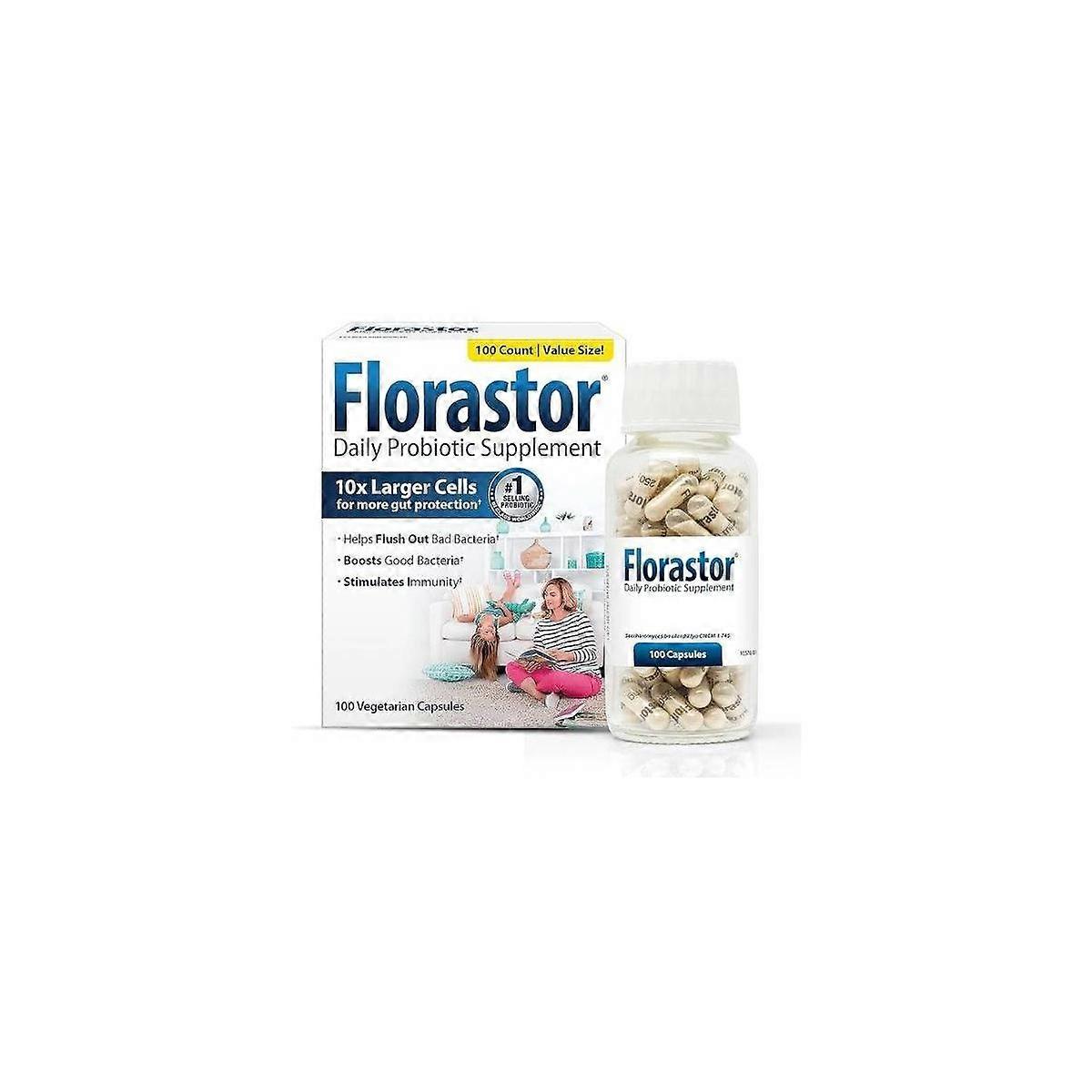 Florastor Daily Digestive Probiotic Capsules - 100ct
