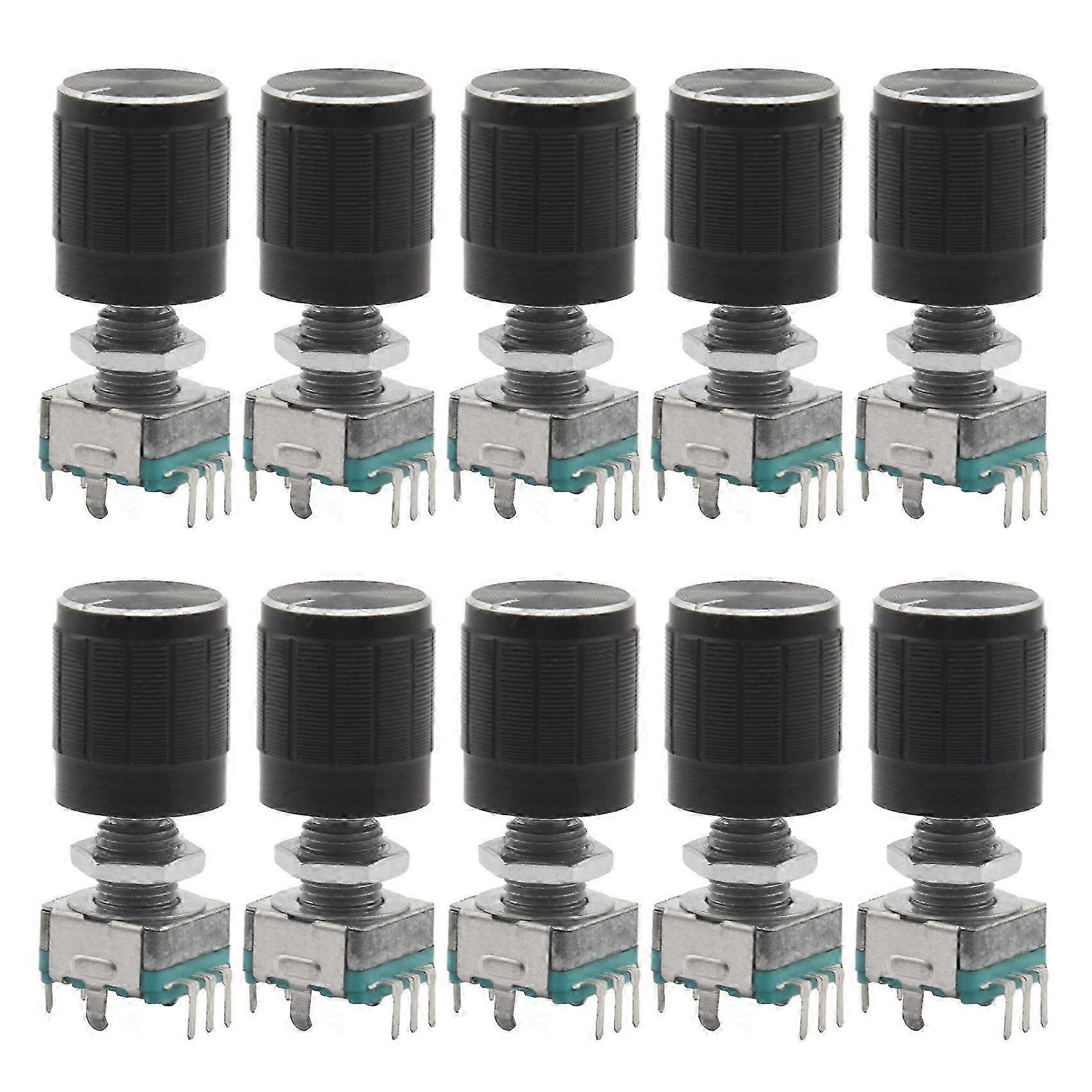 (7 Pin 20MM)10 PCS 360 Degree EC11 Rotary Encoder Code Switch Digital Potentiometer with Caps