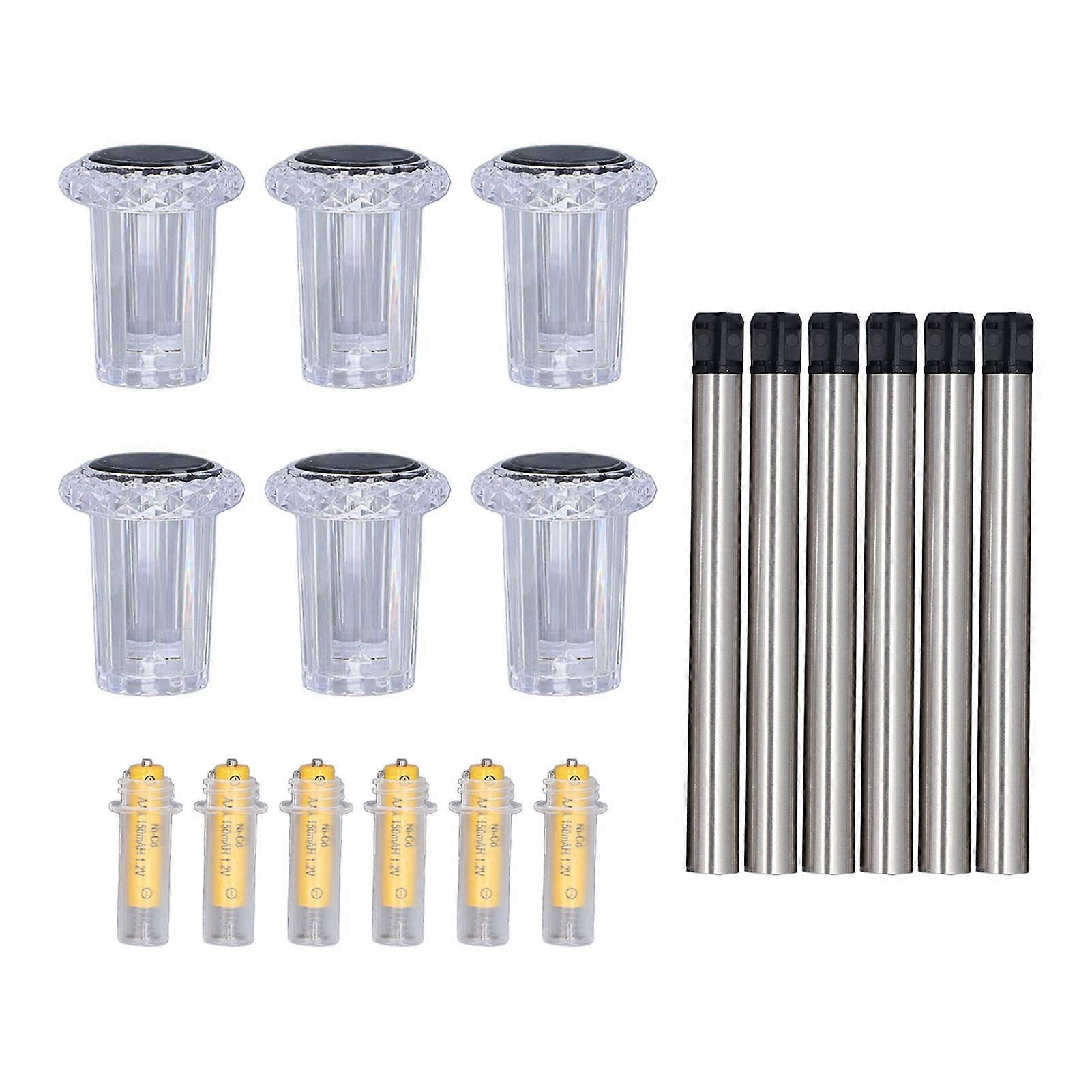 6 Pack Solar Stake Lights Colorful Ground Inserted Solar Pathway Light for Patio Lawn Yard Outdoor