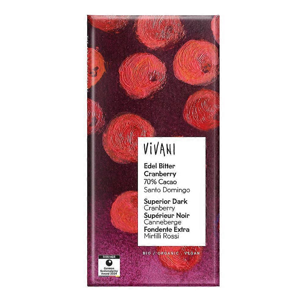 Vivani 黑蔓越莓巧克力 70% 纯素有机 100 克