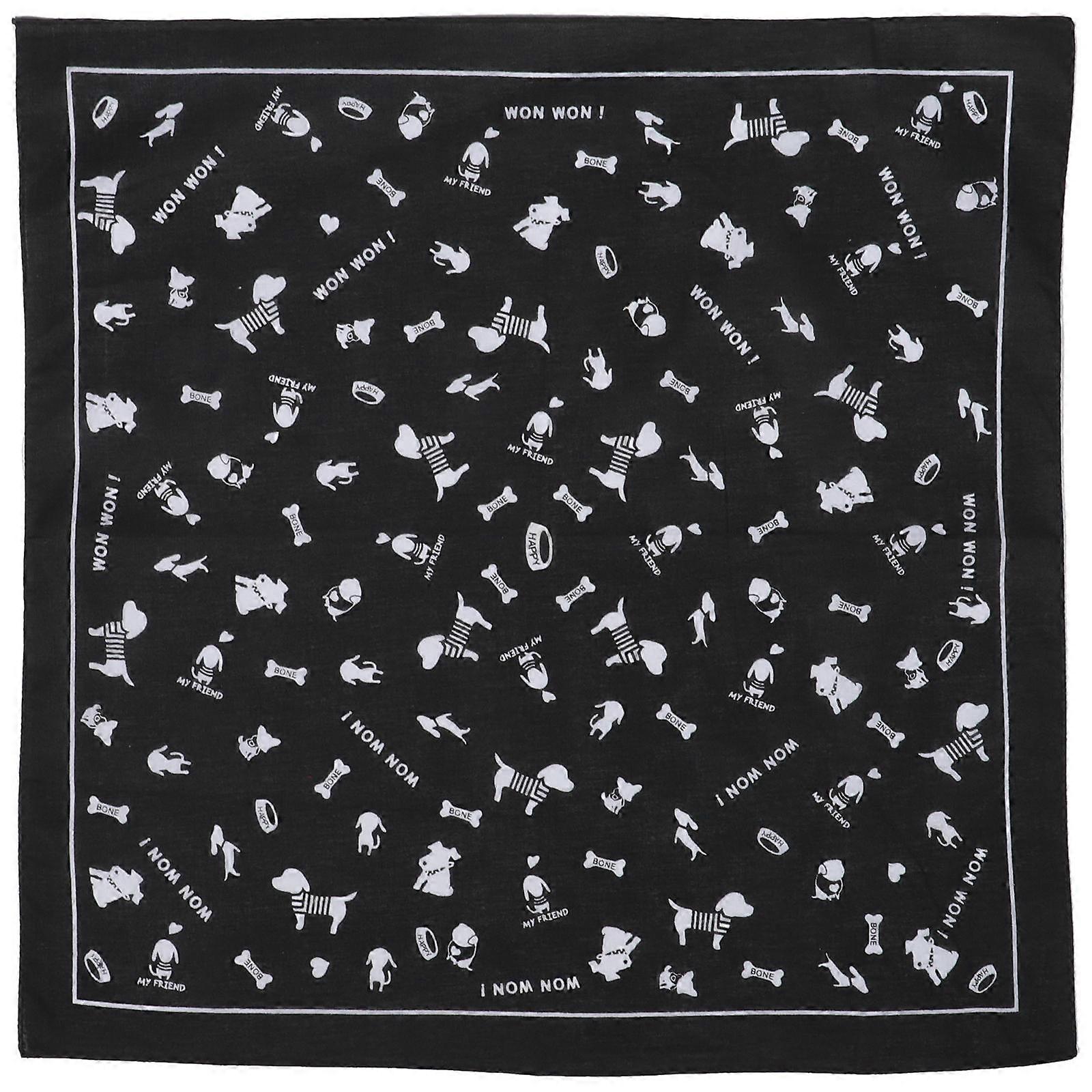 Printed Bandana for Men with Black Dog Bone Design Versatile Multipurpose Accessory for Cycling, Casual Wear, and More