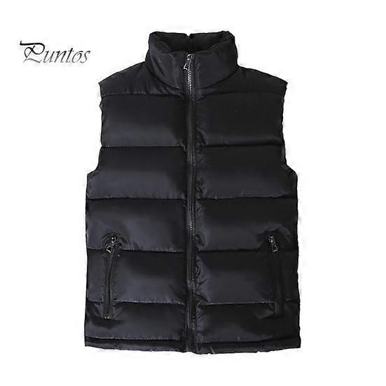 Colete masculino com gola sem mangas com bolsos Fecho de zíper Colete quente e confortável colete