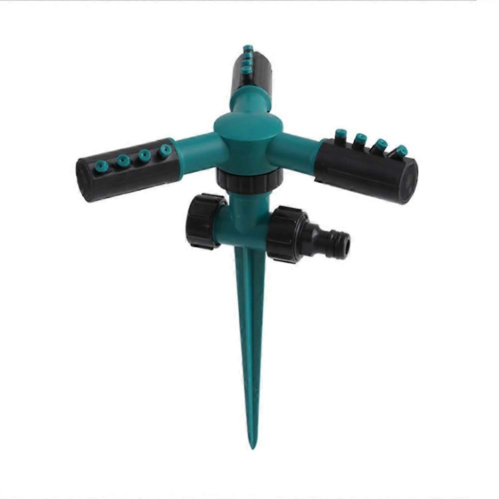 Lawn Sprinkler Automatic 360-Degree Rotating Garden Sprinkler with 3-Arm Spray Nozzle Irrigation System Hose