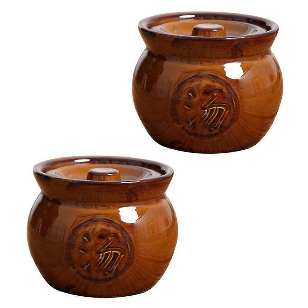 Here's a refined and compelling product description for your **2pcs Ceramic Stew Pot With Lid**:
**2pcs Ceramic Stew Pot with Lid – Versatile