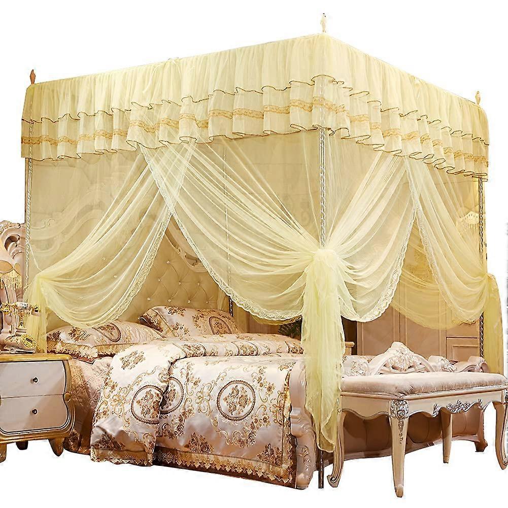 Moskitonetz Luxus - Canopy Bed Curtain with Three Side Openings, Size 150x200x200 cm, Ideal for Bed Posts and Protection