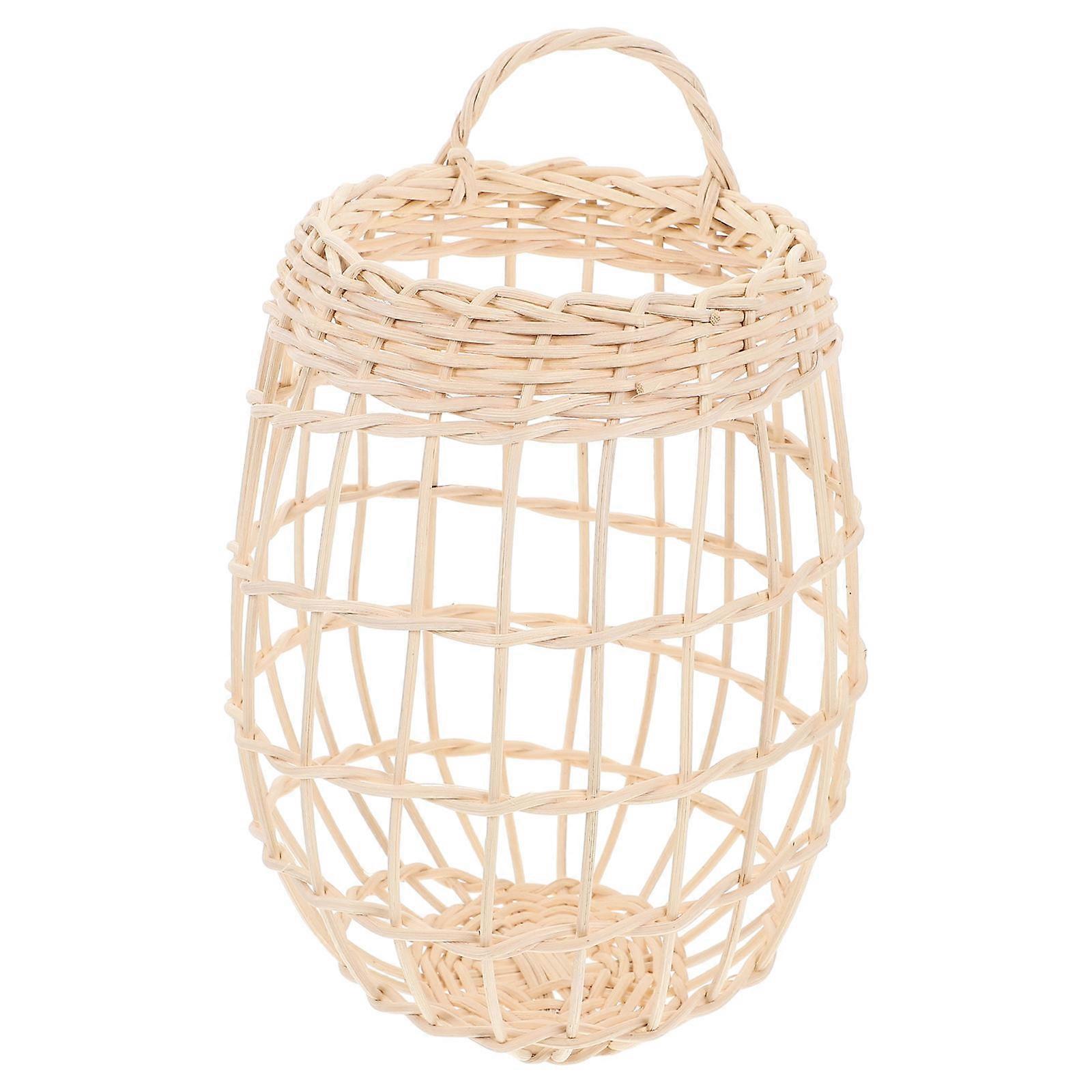 Hanging Woven Basket Wall Baskets Kitchen Accessories Willow Material Round Shape 24X14X14CM 1Set