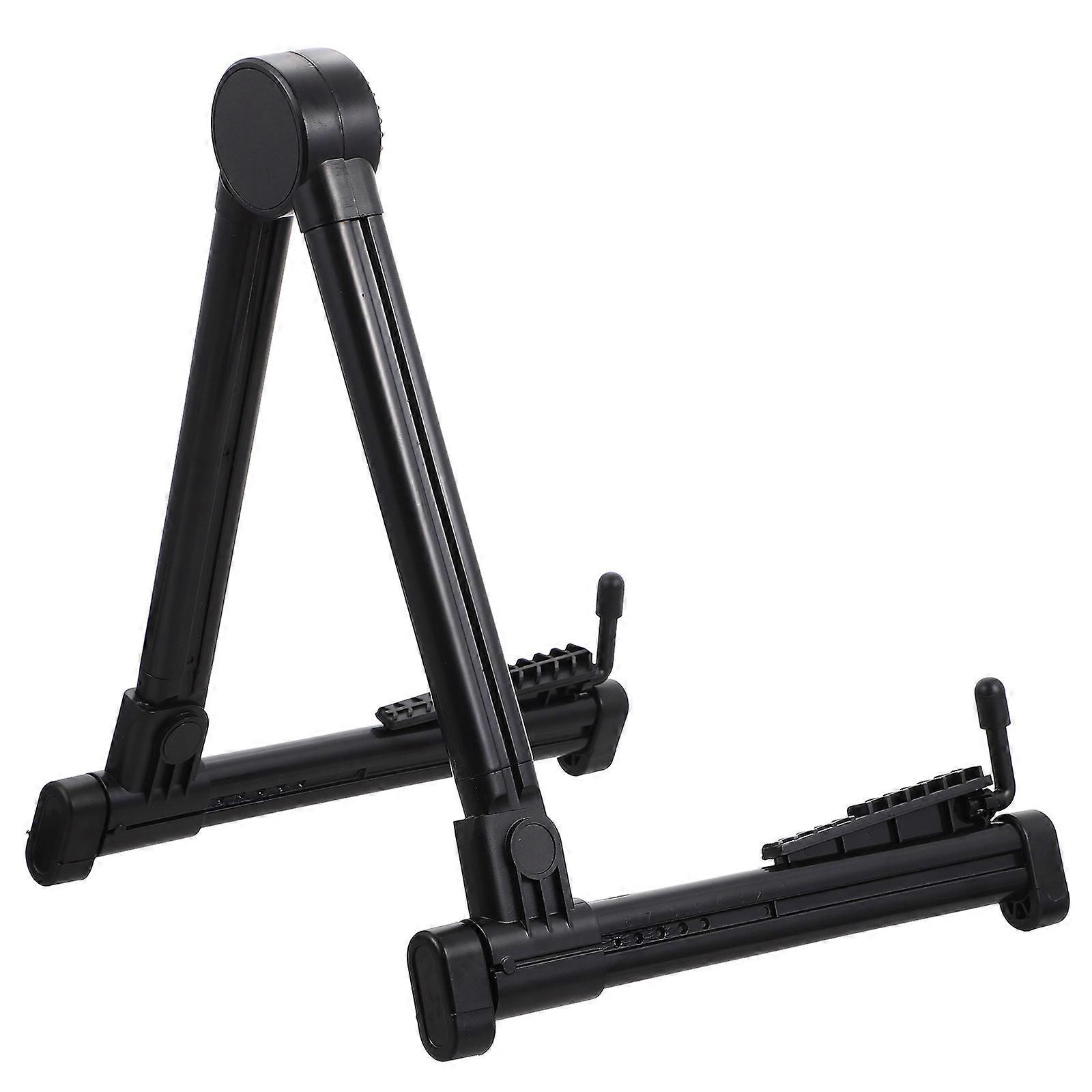 Adjustable Foldable Alloy Guitar Stand Display Bracket for Acoustic Electric Ukulele Violin – Stable Durable Black Rack for Musicians