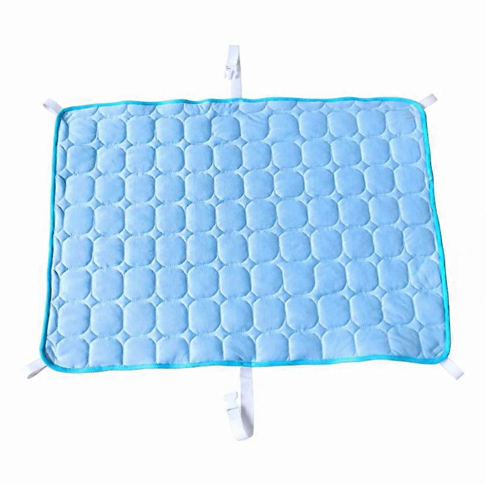 Cooling Pet Pad Rectangular Simple Color Design Blue Heat Dissipation 1Set