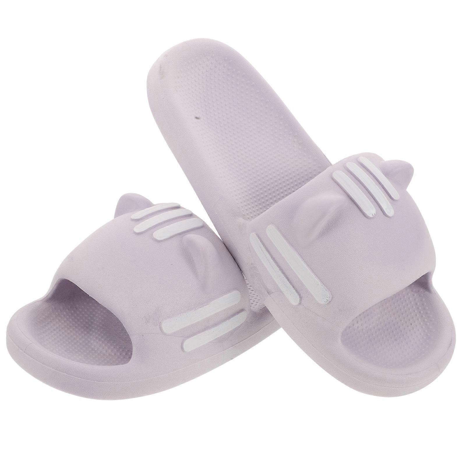 Soft Bottom Cat Slippers For Shower And Daily Life Men Indoor Style Lavender Size 38-39 1 Pair