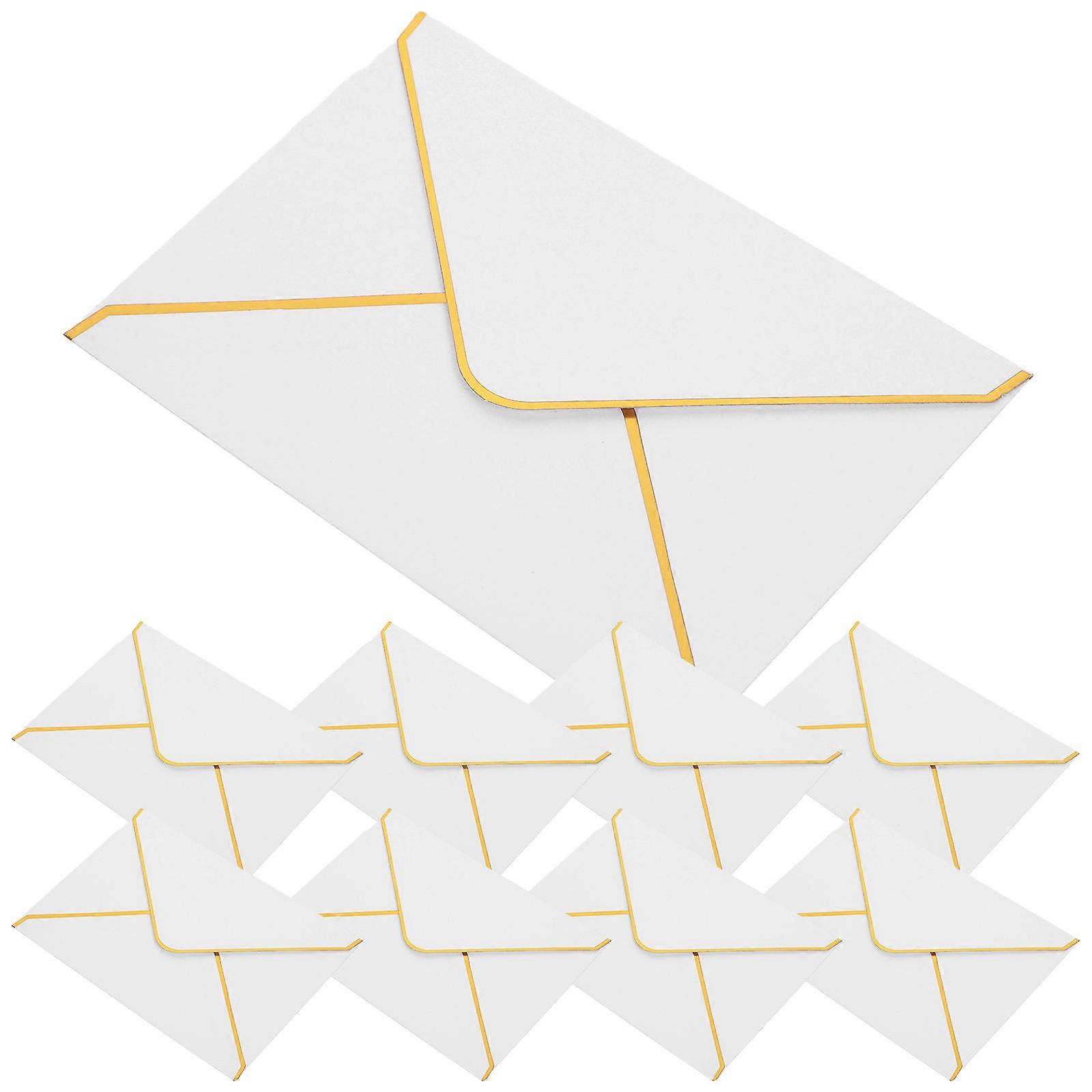 Decorative Invitation Envelopes Elegant Envelopes Anniversary Accessory White Rectangular 50Pcs