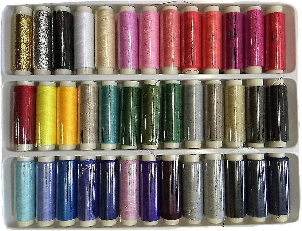 39 Assorted Color 200 Yards Per Unit Polyester Sewing Thread Spool Set - HK619