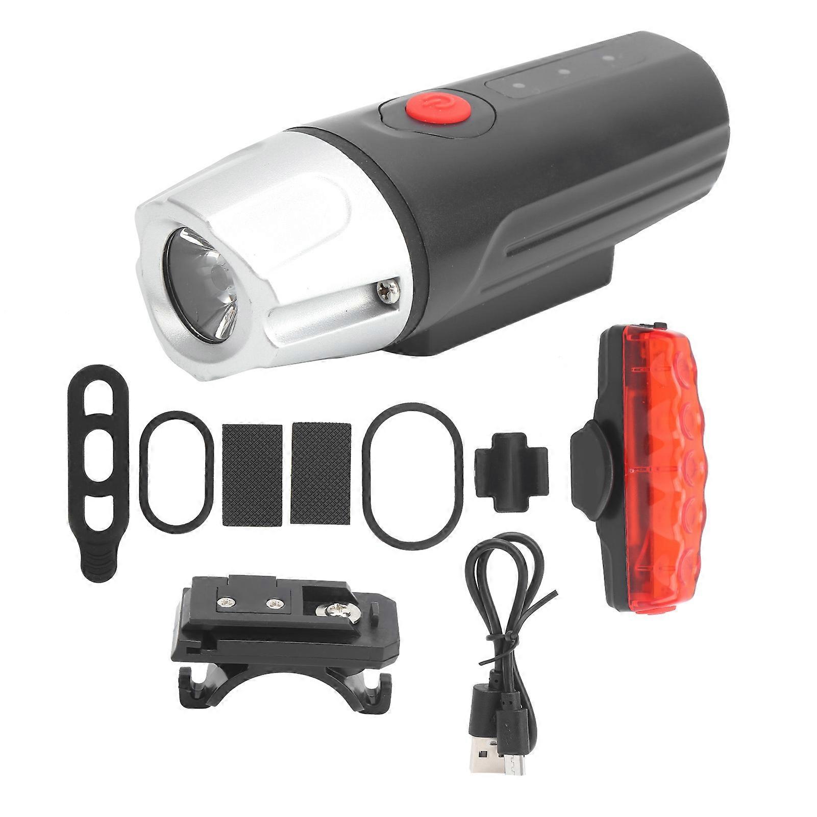 GUB Bicycle Headlight Tail Light Set USB Rechargeable Cycling Front Rear Warning Light