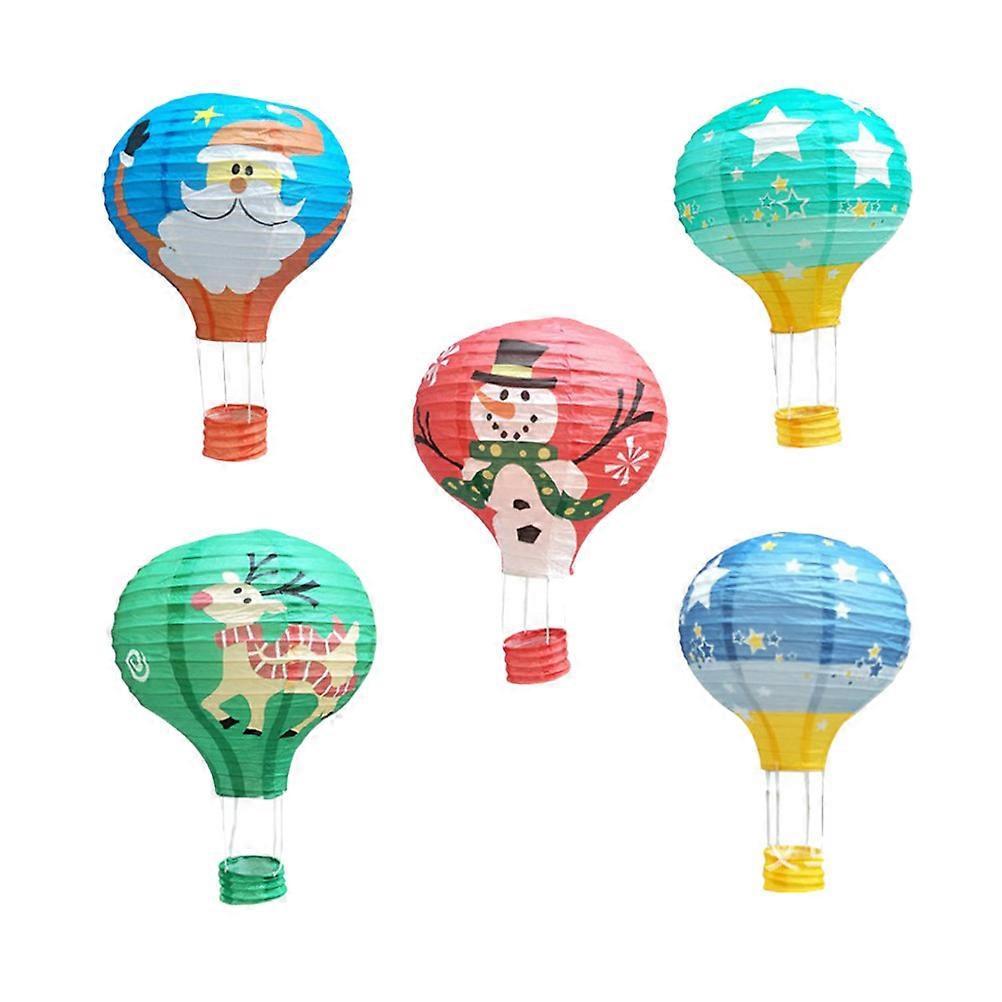 Holiday Paper Festive Design Hot Air For Party Assorted Color 5Set