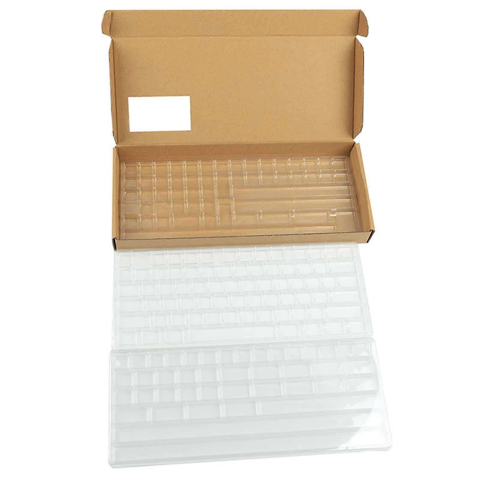 Transparent Mechanical Keyboard Keycaps Holder Dustproof Organizer Box 3 Layers