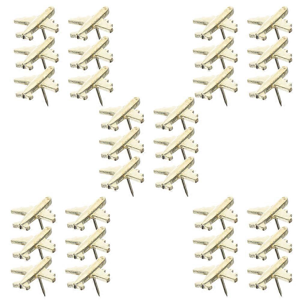 Push Pins For Cork Board Metal Airplane Push Pin 2.00X2.00X1.50cm Craft Enthusiasts 30Pcs