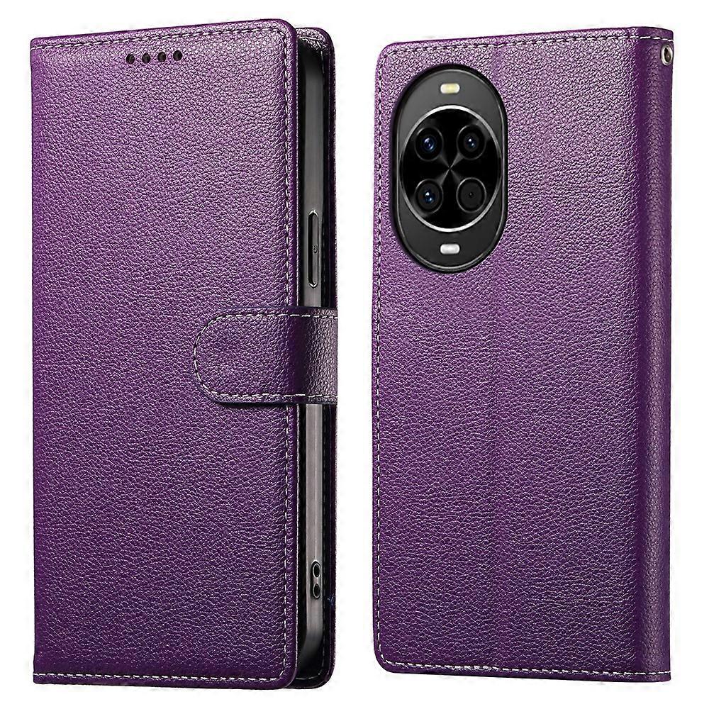 תואם עבור Huawei nova 14 5G מקרה מגנטי הצמד ליצ'י מרקם עור ארנק כיסוי טלפון עם רצועת יד