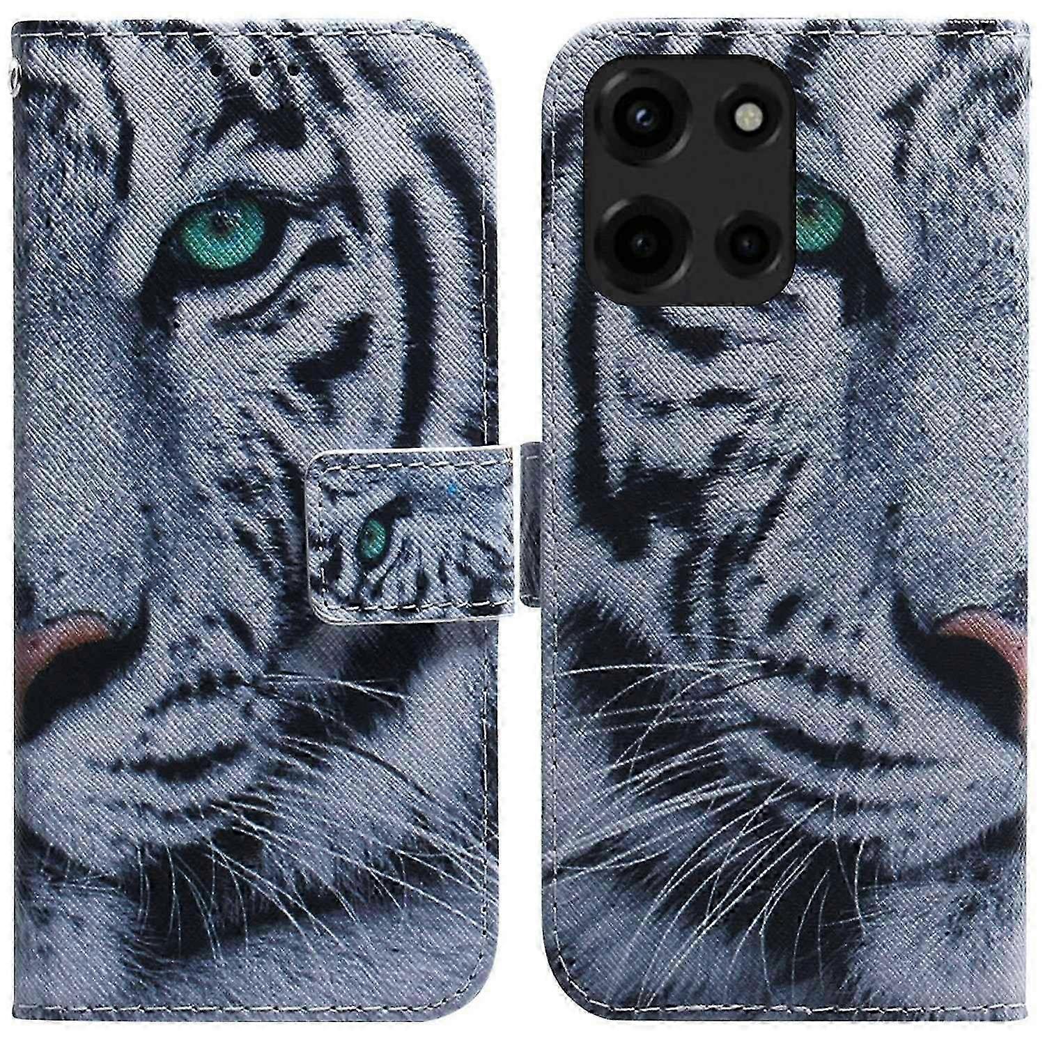 Wallet Case Pattern Print Leather Phone Cover Compatible with Certain Brand Phone - Wolf