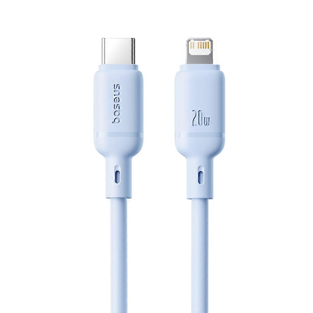 BASEUS Silky USB C to iP Data Cord Flexible PVC PD 20W Fast Charging Cable, Length: 1m