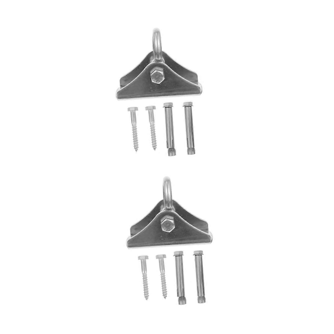 Pack of 2 Fixed Buckle Heavy Hook for Swing Hammock Stand Key Hammock Hook Bags Mandatory Carrying Hook Swing Hanger Stainless Steel Silver