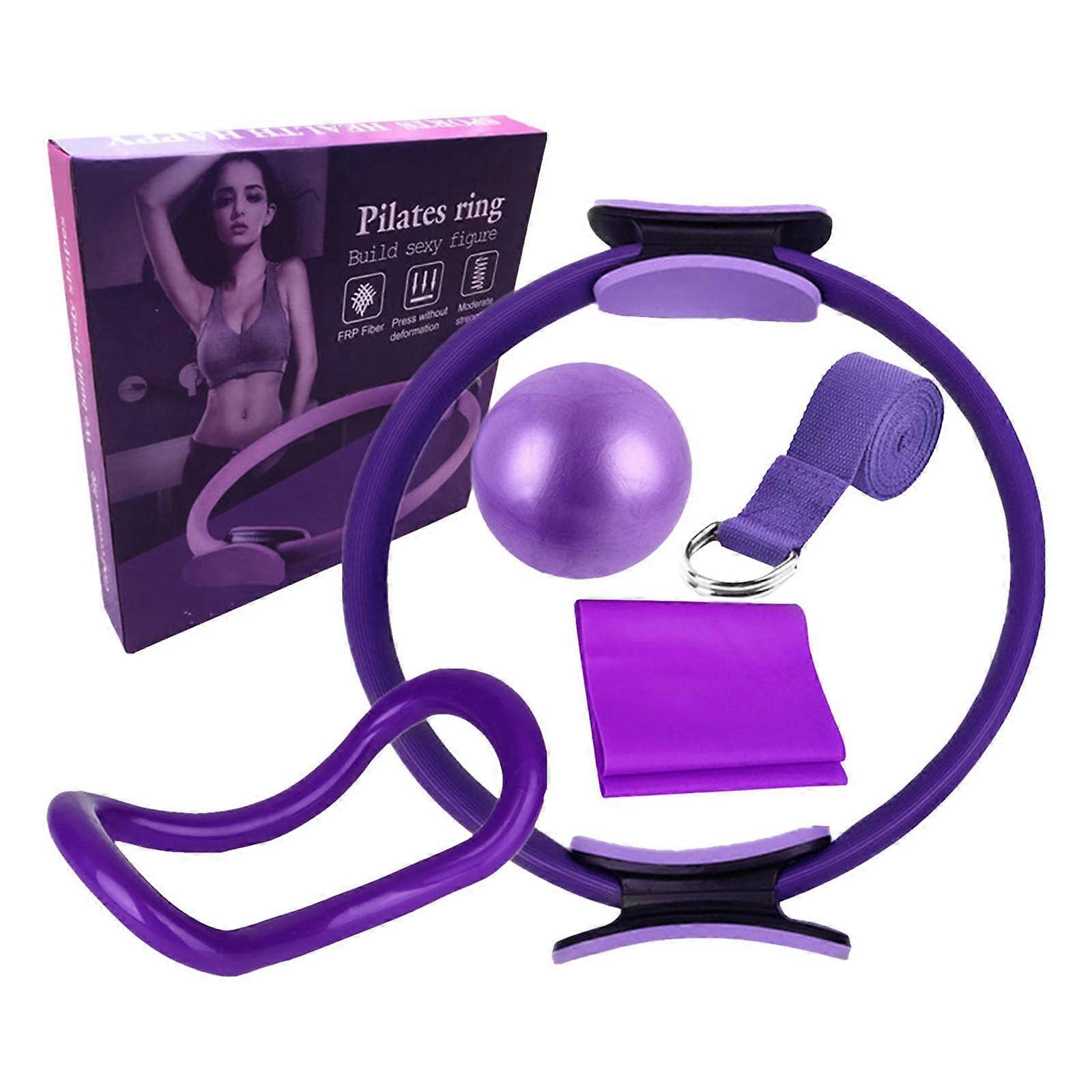 Pilates Circle Essentials Kit - 5-Piece Yoga Set for Women, Includes Pilates Ball, Magic Circle, and Resistance Bands