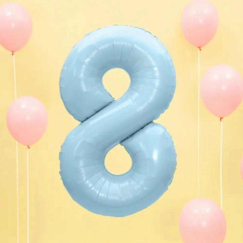 Large Blue Number 8 Balloon