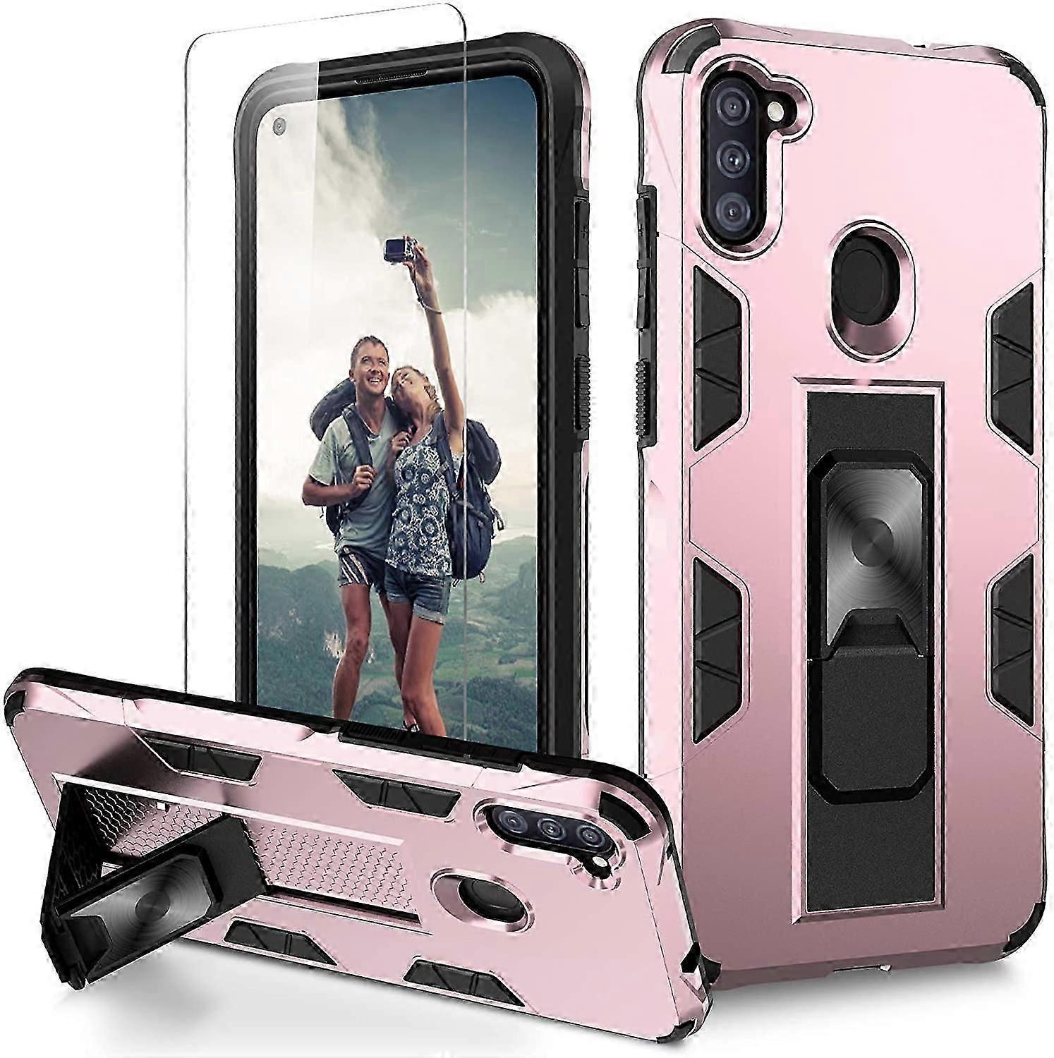 Military-Grade Samsung A11 Case with Screen Protector & Magnetic Kickstand