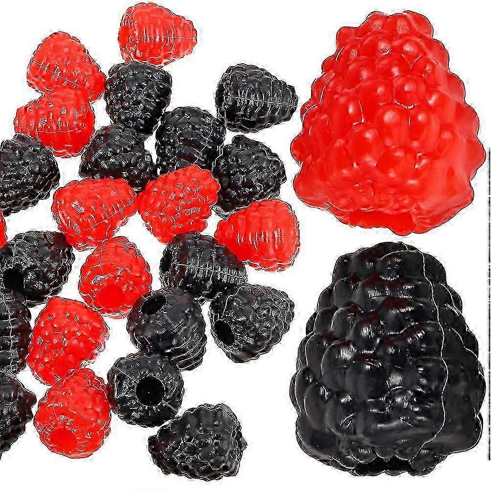 30pcs Artificial Raspberry Props Simulated Raspberry Model Decor for Kitchen Dining Table